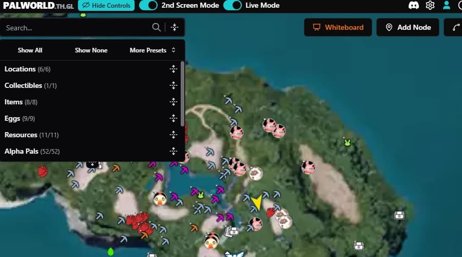 Second screen mode showing full interactive map on external monitor